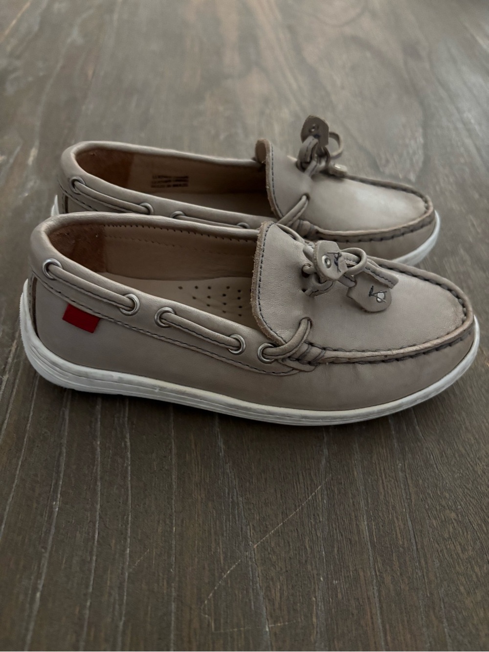 Marc Joseph Kids Leather Loafers in Taupe